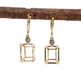 Jinny 14K Solid Gold Earring Setting with Diamonds | EM 12x10mm