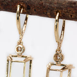 Jinny 14K Solid Gold Earring Setting with Diamonds | EM 12x10mm