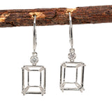 Jinny 14K Solid Gold Earring Setting with Diamonds | EM 12x10mm