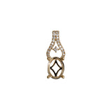 Lovely Pendant Setting W Natural Diamond Bail in 14K Solid Gold | Oval Shape | Customizable