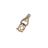 Lovely Pendant Setting W Natural Diamond Bail in 14K Solid Gold | Oval Shape | Customizable