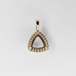 Pendant Semi Mount w Earth Mined Diamonds in Solid 14K Gold | Trillion 11.7x11.5