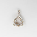 Pendant Semi Mount w Earth Mined Diamonds in Solid 14K Gold | Trillion 11.7x11.5