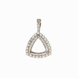 Pendant Semi Mount w Earth Mined Diamonds in Solid 14K Gold | Trillion 11.7x11.5mm