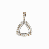 Pendant Semi Mount w Earth Mined Diamonds in Solid 14K Gold | Trillion 11.7x11.5mm