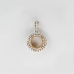 Pendant Semi Mount w Earth Mined Diamonds in Solid 14K Gold | Round 10.5mm