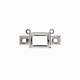 Pendant Mount in Solid 14K Gold | Emerald cut 11x8mm