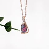 Misa 14k Solid Rose Gold W Natural Diamond Accents Pendant | 8x5mm