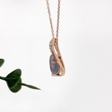 Misa 14k Solid Rose Gold W Natural Diamond Accents Pendant | 8x5mm