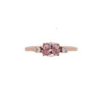 1.96ct Morganite Ring w Natural Diamond Accents in Solid 14K Gold | Oval 7x5mm