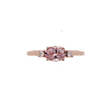 1.96ct Morganite Ring w Natural Diamond Accents in Solid 14K Gold | Oval 7x5mm