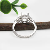 Gigi 14k Solid Gold Ring Setting  W Natural Diamond Accents | Oval Shaped
