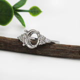 Gigi 14k Solid Gold Ring Setting  W Natural Diamond Accents | Oval Shaped