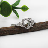 Gigi 14k Solid Gold Ring Setting  W Natural Diamond Accents | Oval Shaped