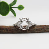 Gigi 14k Solid Gold Ring Setting  W Natural Diamond Accents | Oval Shaped