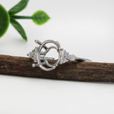 Gigi 14k Solid Gold Ring Setting  W Natural Diamond Accents | Oval Shaped