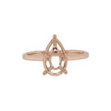 Stella 14K Solid Gold Solitaire Ring Mount | PE 11.5x6.7mm