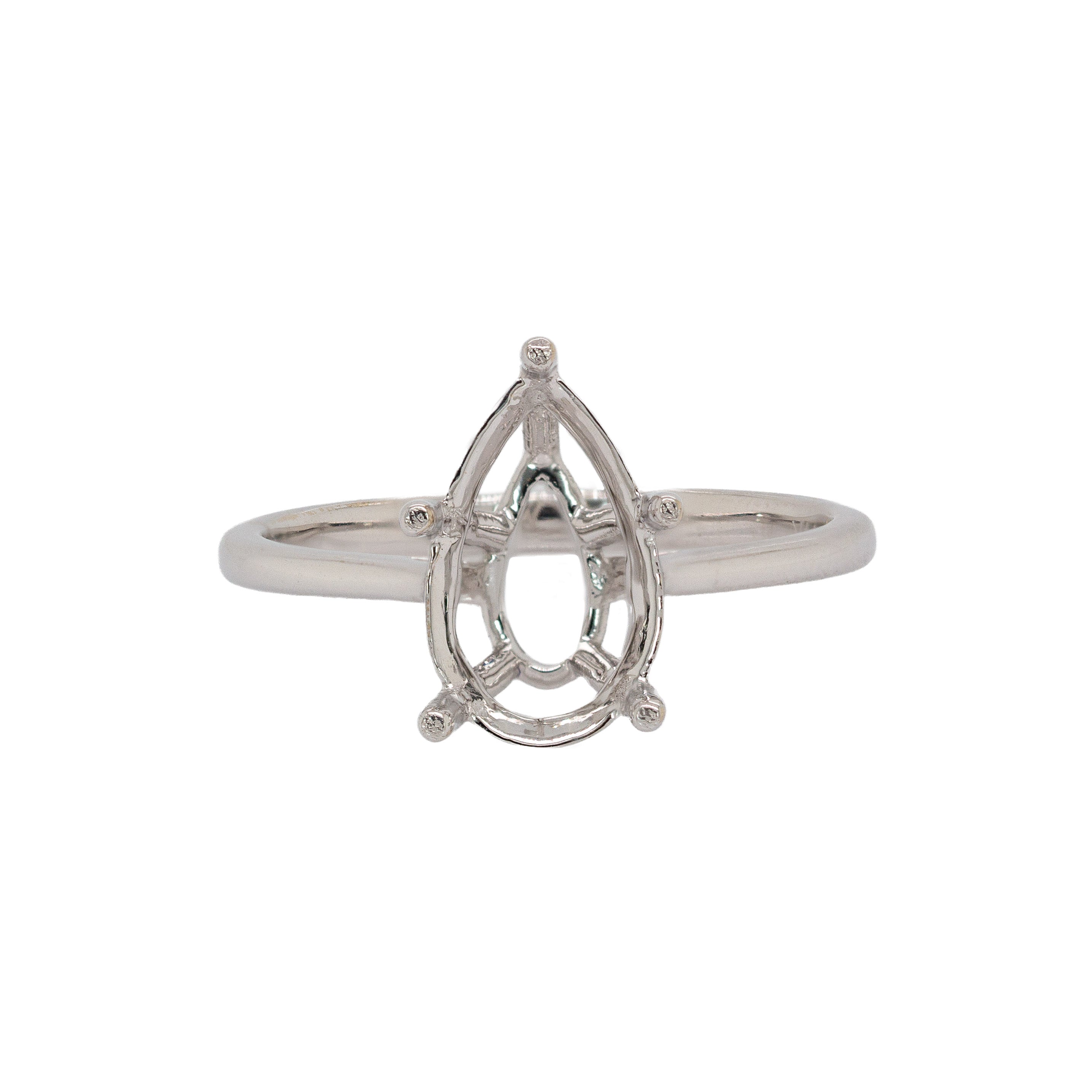 Stella 14K Solid Gold Solitaire Ring Mount | PE 11.5x6.7mm