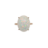 Ahana 14K Solid Yellow Gold Opal Solitaire Ring | OV 14x11mm