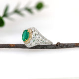 Exceptional GIA Certified Emerald in a Bespoke Heirloom Setting