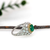 Exceptional GIA Certified Emerald in a Bespoke Heirloom Setting
