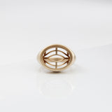 East West Bezel Set Ring Mount in Solid 14K Gold | Oval 18x14mm