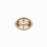 East West Bezel Set Ring Mount in Solid 14K Gold | Oval 18x14mm | Solitaire Ring Setting