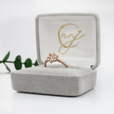 Floral Inspired Ring Semi Mount w Diamond Accents in 14K Solid Gold | Round Shape