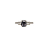 1.46ct Spinel Ring w Natural Diamond Accents in Solid 14K White Gold EM 6.5x5.5