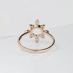 Ring Semi Mount w Earth Mined Diamonds in Solid 14K Gold | Round 6mm