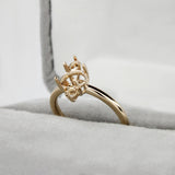 Ring Mount in Solid 14K Gold | Round 6mm | Round Ring Setting