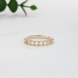 Ring Mount in Solid 14K Gold | Round 2.3mm | 8 Stone Ring Mount