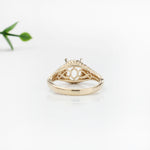 Statement Oval Ring Semi Mount w Diamonds and Milgrain Details in 14K Solid Gold