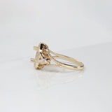 Ring Semi Mount w Earth Mined Diamonds in Solid 14K Gold | Oval