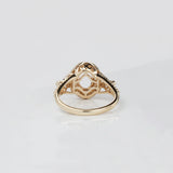 Ring Semi Mount w Earth Mined Diamonds in Solid 14K Gold | Oval