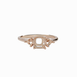 Ring Mount in Solid 14K Gold | Emerald Cut 6x5mm