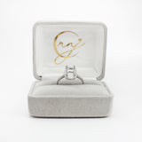 Ring Semi Mount w Earth Mined Diamonds in Solid 14K Gold | Cushion 8x6mm