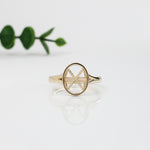 Solitaire Bezel Split Shank Ring Mount in 14K Solid Gold | Oval