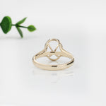 Solitaire Bezel Split Shank Ring Mount in 14K Solid Gold | Oval