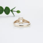 Tapered Engagement Ring Setting w Earth Mined Diamond Accents in 14K Solid Gold