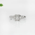 Tapered Engagement Ring Setting w Earth Mined Diamond Accents in 14K Solid Gold