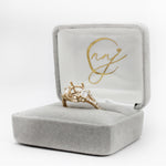 Statement Ring Setting w Diamonds in 14K Solid Gold | Cushion