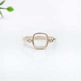 Cushion Shaped Ring Semi Mount w Earth Mined Diamonds in Solid 14K Gold