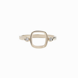 Cushion Shaped Ring Semi Mount w Earth Mined Diamonds in Solid 14K Gold