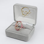 Stunning Statement Ring Setting w Natural Diamonds & Pink Sapphires in 14K Gold