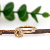 Atika 14K Solid Gold Ring Semi-Mount with Natural Diamonds | Round 5mm