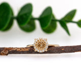 Atika 14K Solid Gold Ring Semi-Mount with Natural Diamonds | Round 5mm