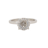 Atika 14K Solid Gold Ring Semi-Mount with Natural Diamonds | Round 5mm