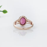 2.7ct Pink Tourmaline Ring w Earth Mined Diamonds in Solid 14K Gold | Oval 10x8mm