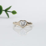 1ct Lab Diamond Solitaire Ring in Solid 14K Gold | Heart Shape 6.5x7mm